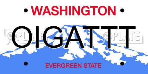 OIGATTT Washington License Plate