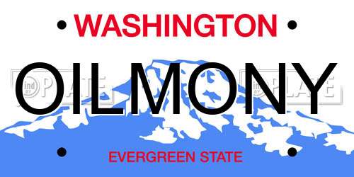 OILMONY Washington License Plate