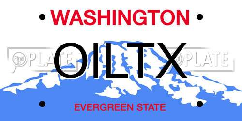 OILTX Washington License Plate