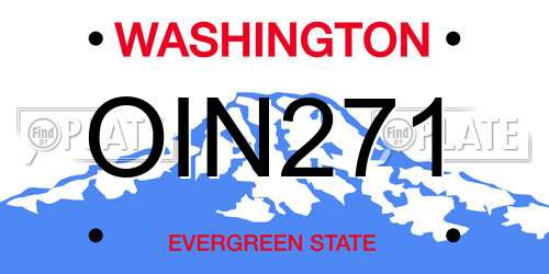 OIN271 Washington License Plate
