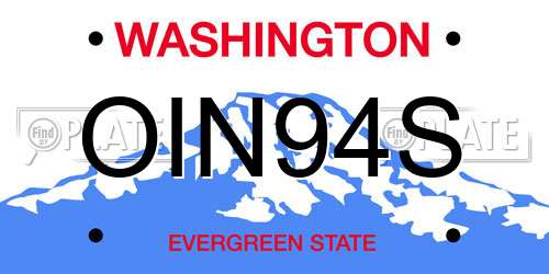 OIN94S Washington License Plate