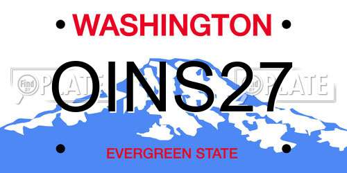 OINS27 Washington License Plate
