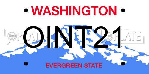 OINT21 Washington License Plate