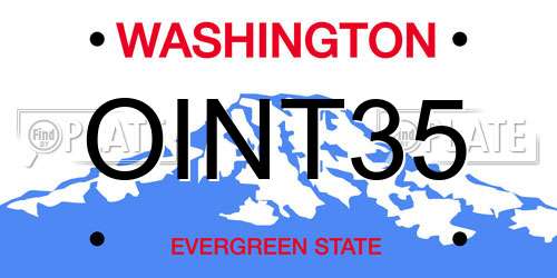 OINT35 Washington License Plate