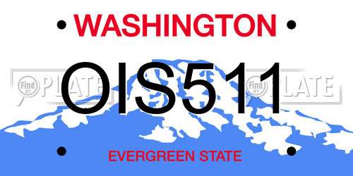 OIS511 Washington License Plate