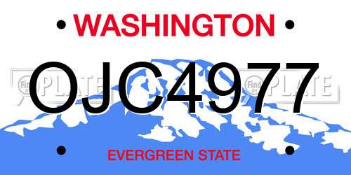 OJC4977 Washington License Plate