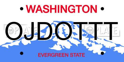 OJDOTTT Washington License Plate
