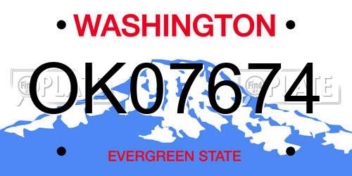 OK07674 Washington License Plate