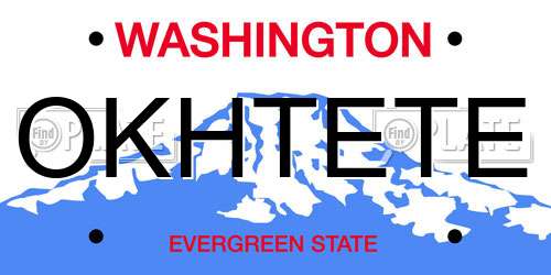 OKHTETE Washington License Plate