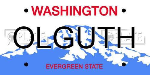 OLGUTH Washington License Plate