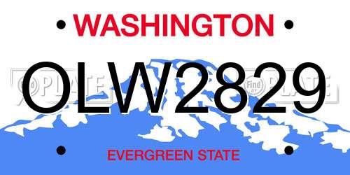 OLW2829 Washington License Plate