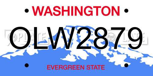 OLW2879 Washington License Plate