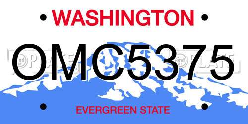 OMC5375 Washington License Plate