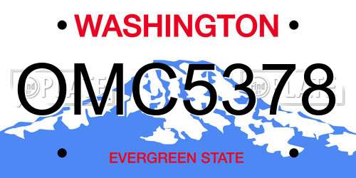 OMC5378 Washington License Plate