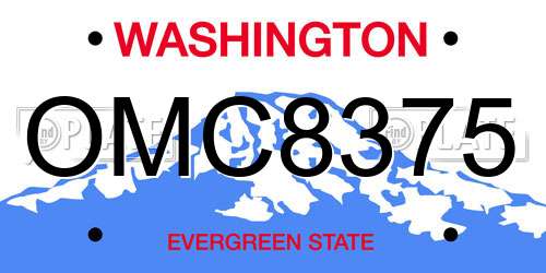 OMC8375 Washington License Plate