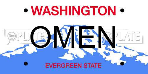 OMEN Washington License Plate