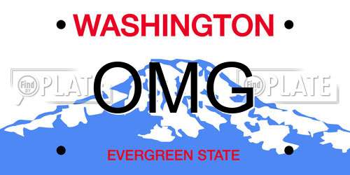 OMG Washington License Plate