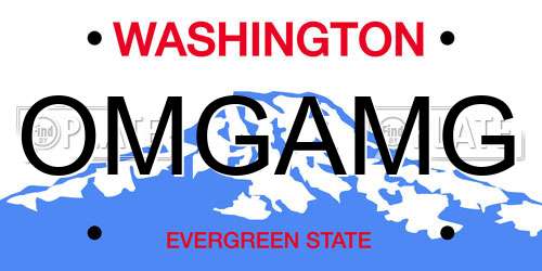 OMGAMG Washington License Plate