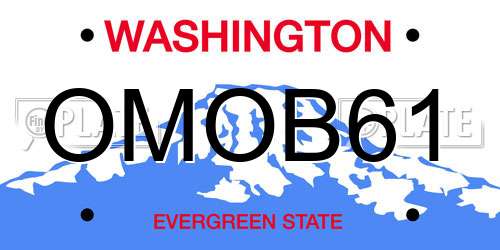 OMOB61 Washington License Plate