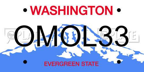 OMOL33 Washington License Plate