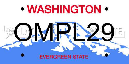 OMPL29 Washington License Plate