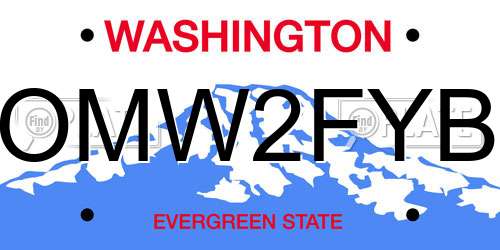 OMW2FYB Washington License Plate
