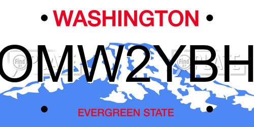 OMW2YBH Washington License Plate