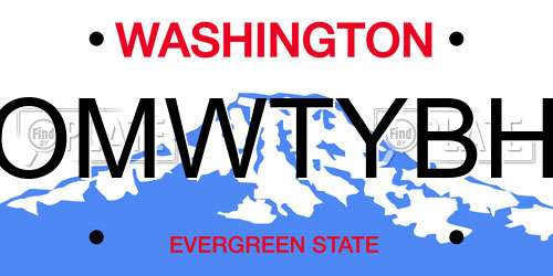 OMWTYBH Washington License Plate