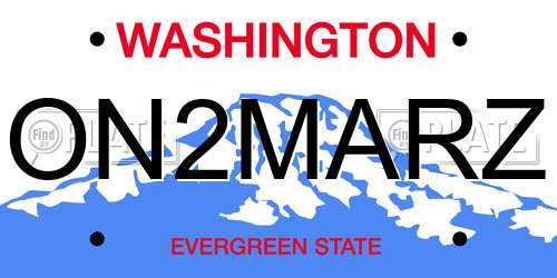ON2MARZ Washington License Plate
