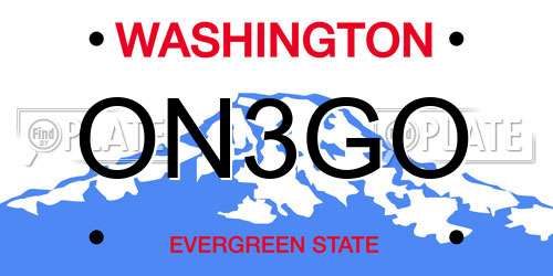 ON3GO Washington License Plate