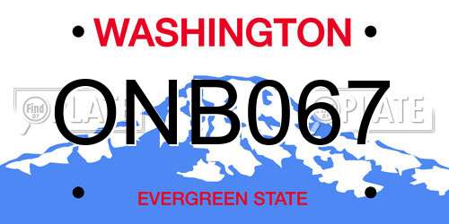 ONB067 Washington License Plate