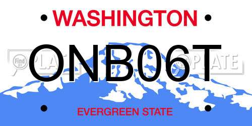 ONB06T Washington License Plate