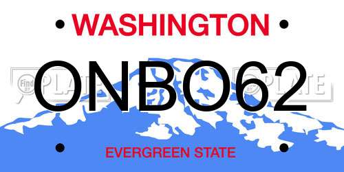 ONBO62 Washington License Plate