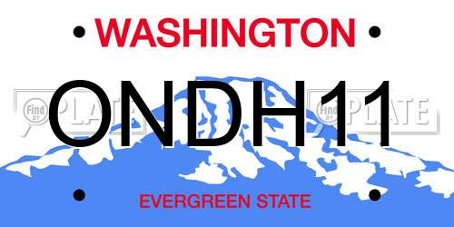 ONDH11 Washington License Plate