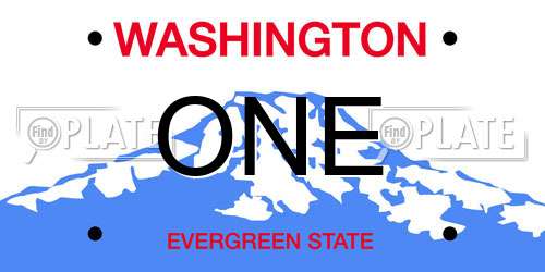ONE Washington License Plate