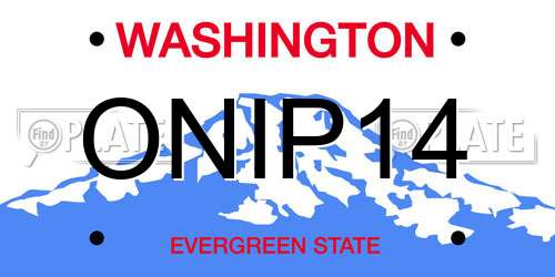 ONIP14 Washington License Plate