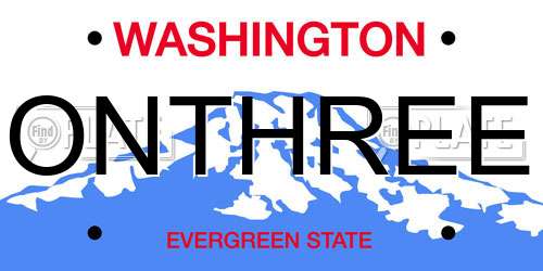 ONTHREE Washington License Plate