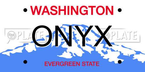 ONYX Washington License Plate