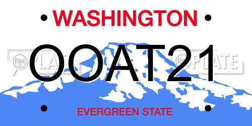 OOAT21 Washington License Plate