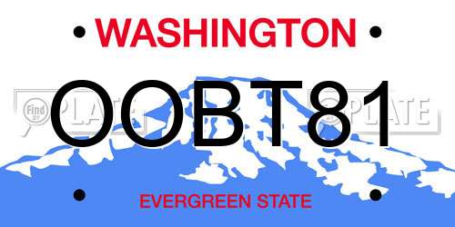 OOBT81 Washington License Plate