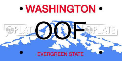 OOF Washington License Plate