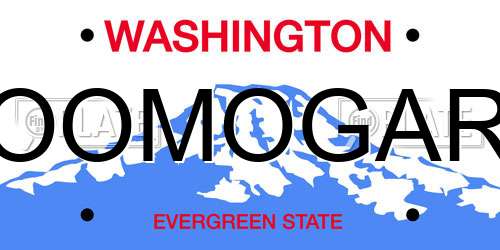 OOMOGAR Washington License Plate