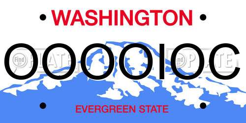 OOOOIOC Washington License Plate