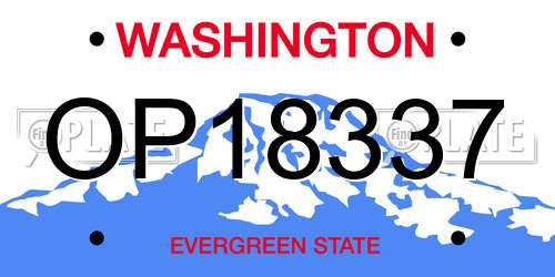OP18337 Washington License Plate