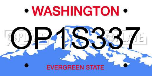 OP1S337 Washington License Plate