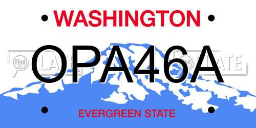 OPA46A Washington License Plate