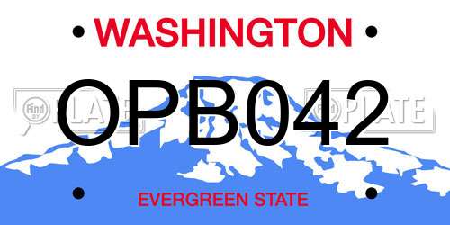OPB042 Washington License Plate