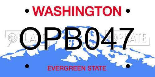 OPB047 Washington License Plate