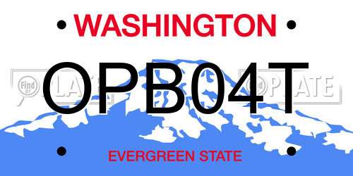 OPB04T Washington License Plate