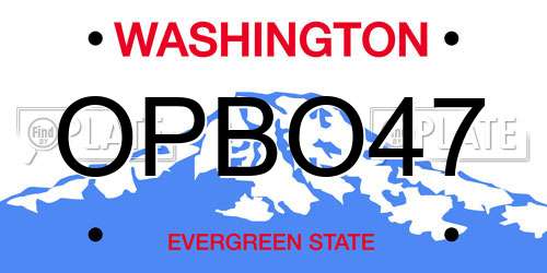 OPBO47 Washington License Plate